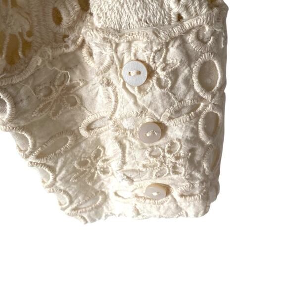 Free People Yesenia Shacket Meridian Moon Lace Eyelet Cream size XL - Picture 7 of 9